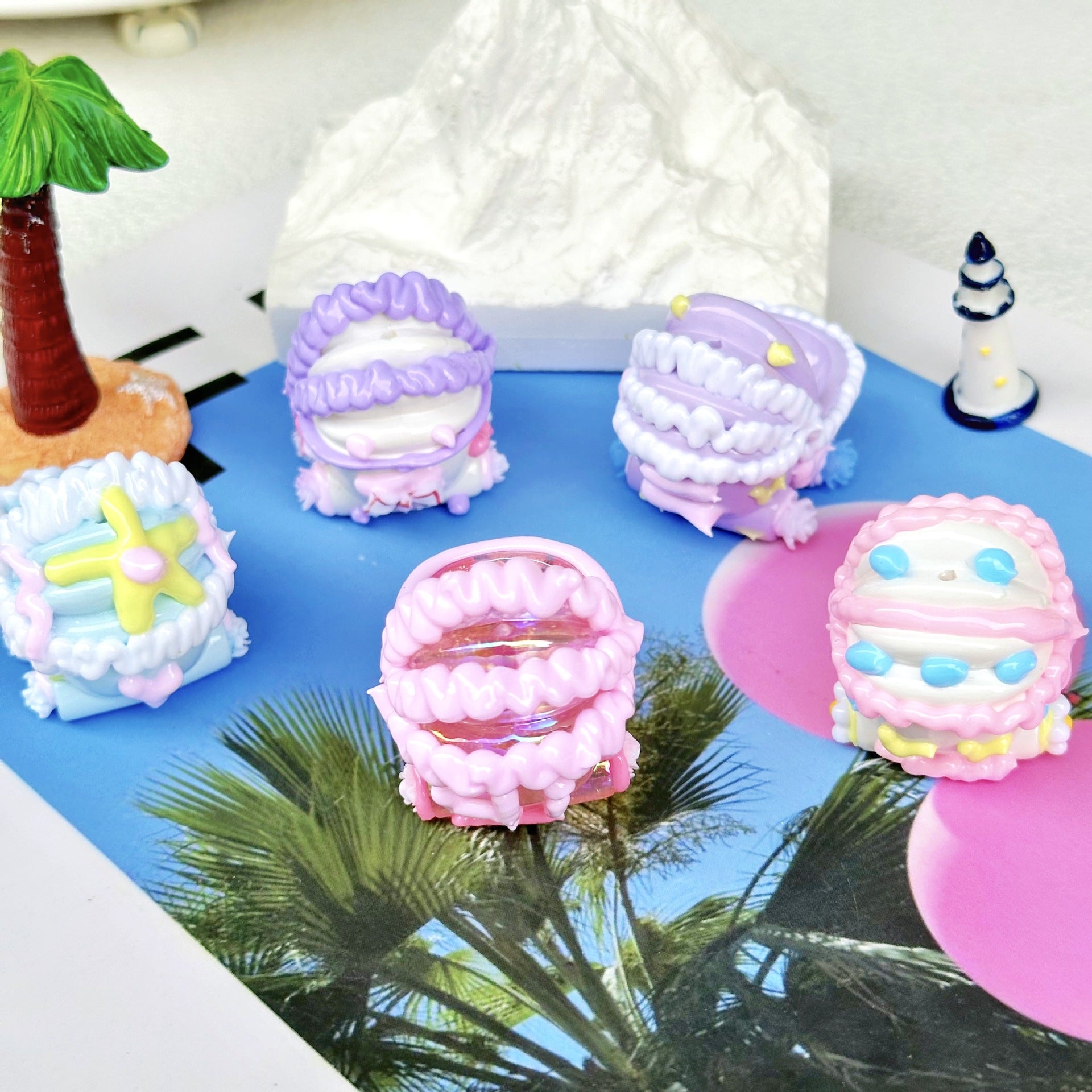 Wholesale 5pcs 3mm Cartoon Pinch Heavy Industry Baby Carriage Hand-painted Beads